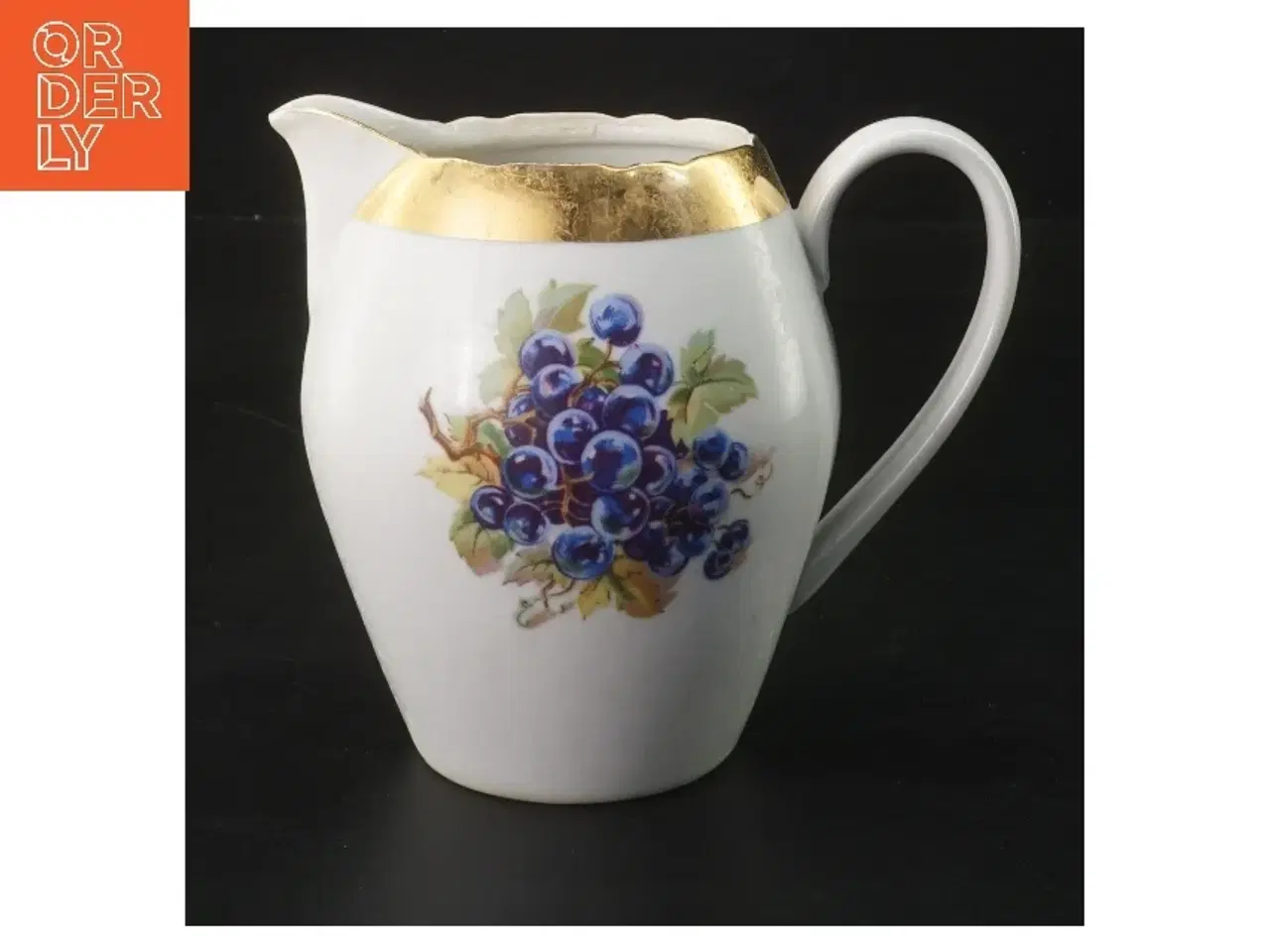 Billede 1 - Porcelænskande med frugtmotiv (str. 12 cm)