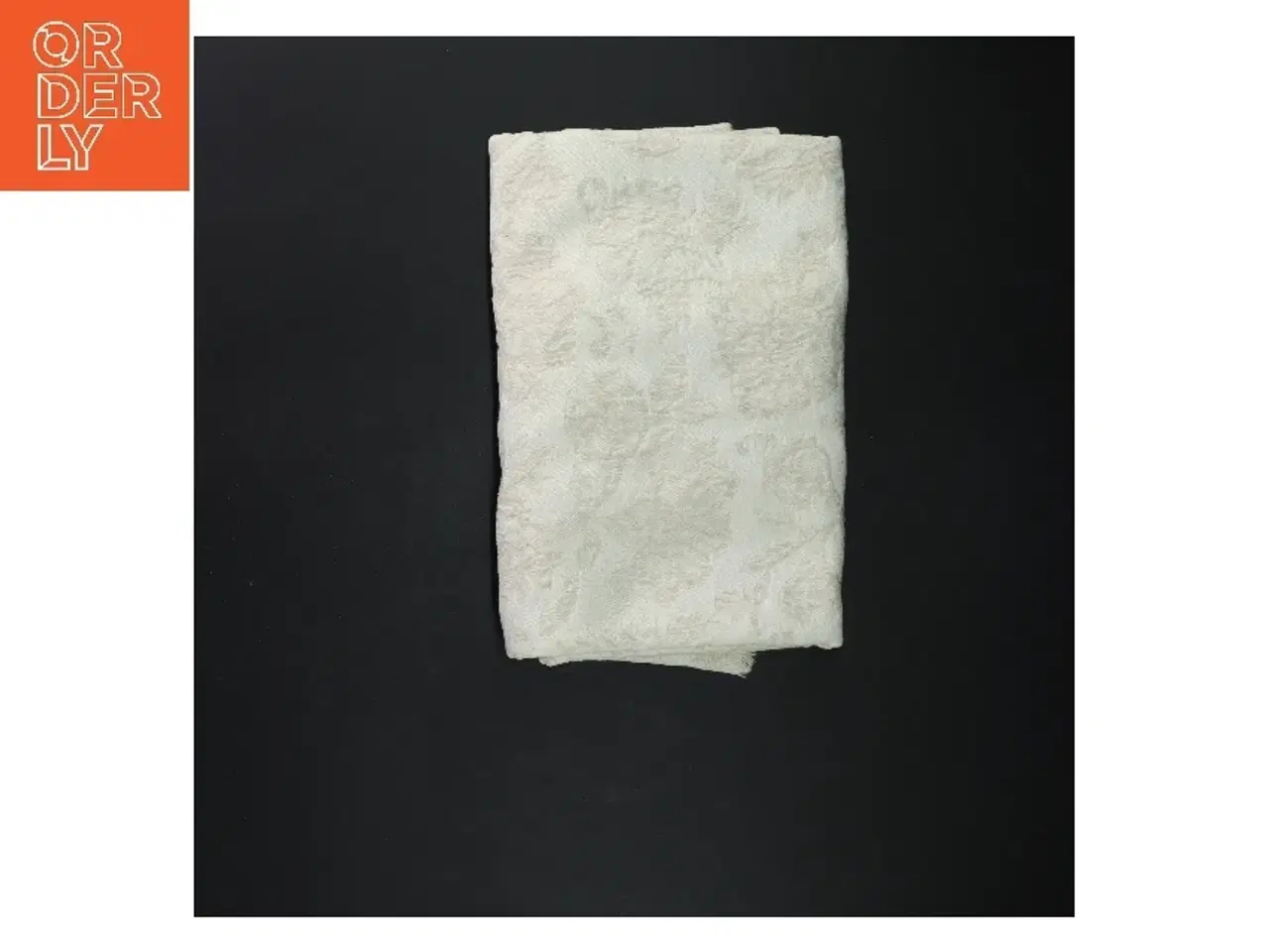 Billede 1 - Broderet hvid stof, Damask (str. 57x51 cm) fra Damask