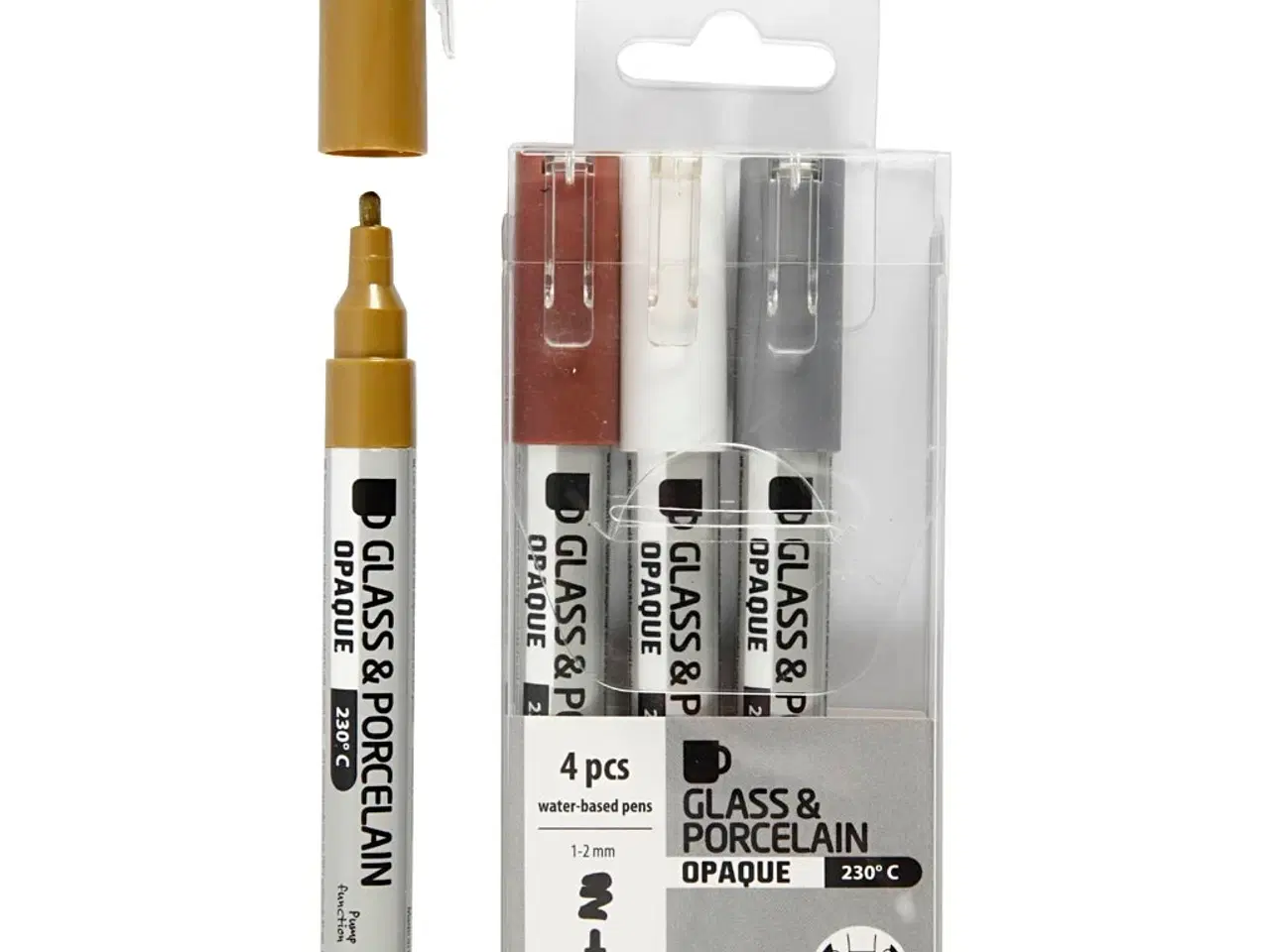 Billede 1 - Glas- og porcelænstusch 4 stk. - Halvdækkende farver