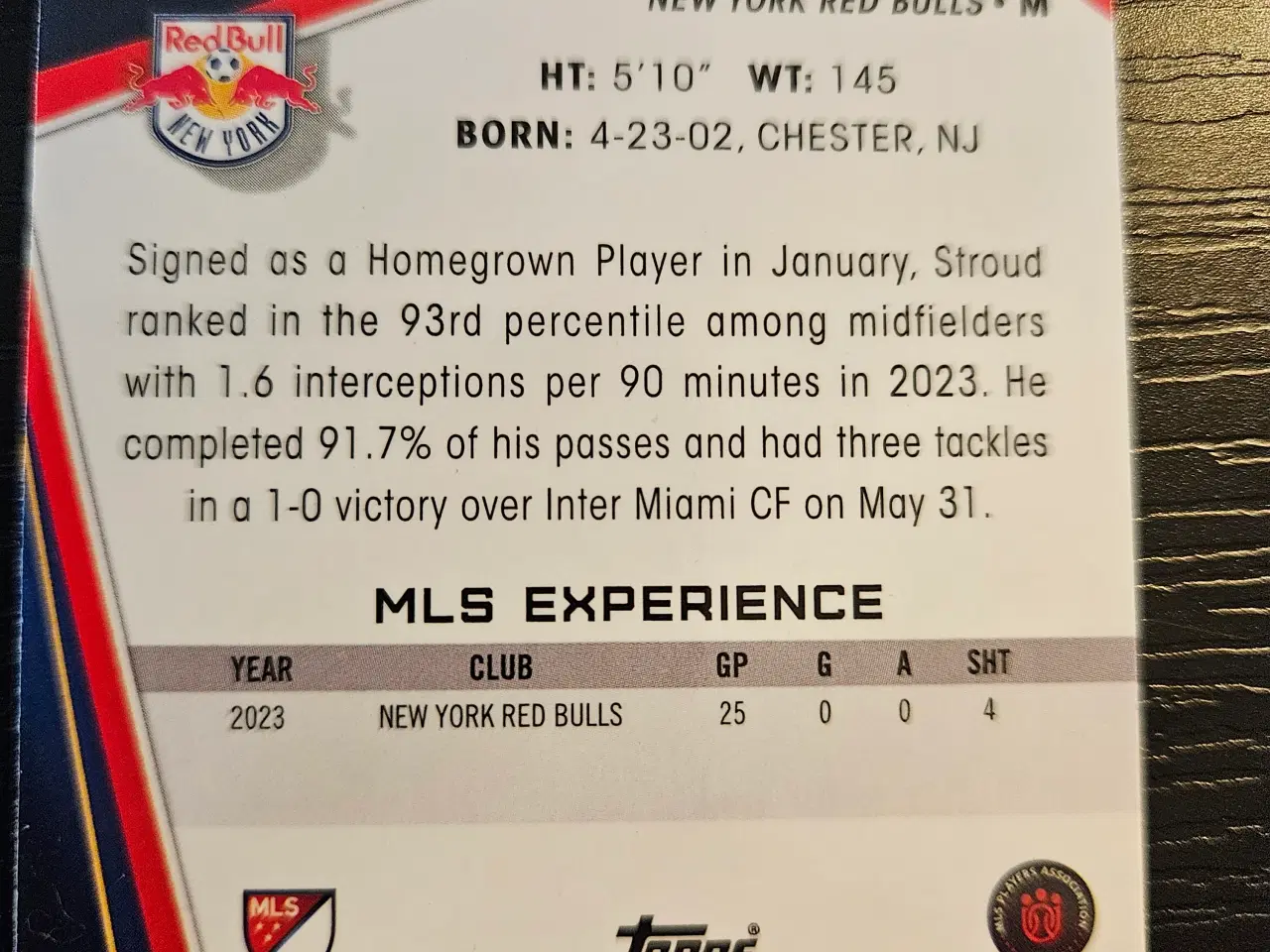 Billede 2 - Peter Stroud Topps Chrome Fodboldkort