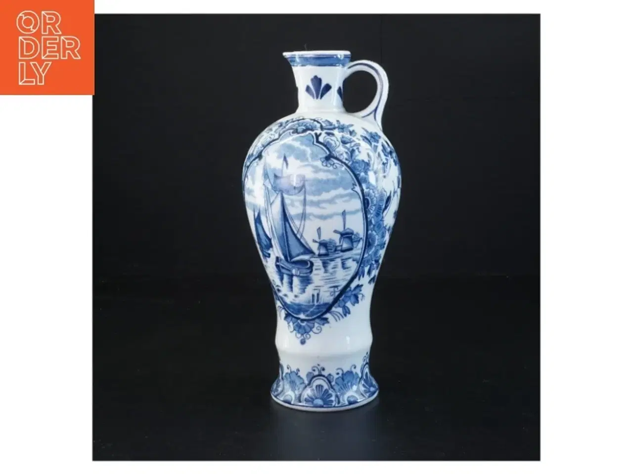 Billede 1 - Blåt og hvidt porcelænskrukke (str. 23 x 11 cm)