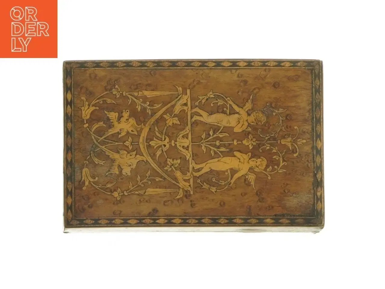 Billede 6 - Gl. Trææske med engle på låg (str. 14 x 9 x 4 cm)