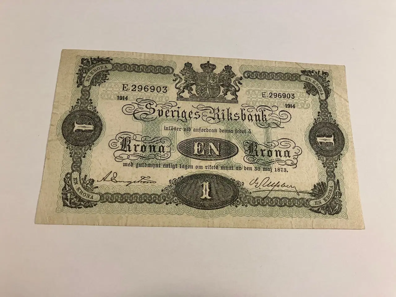 Billede 1 - 1 Krona Sweden 1914