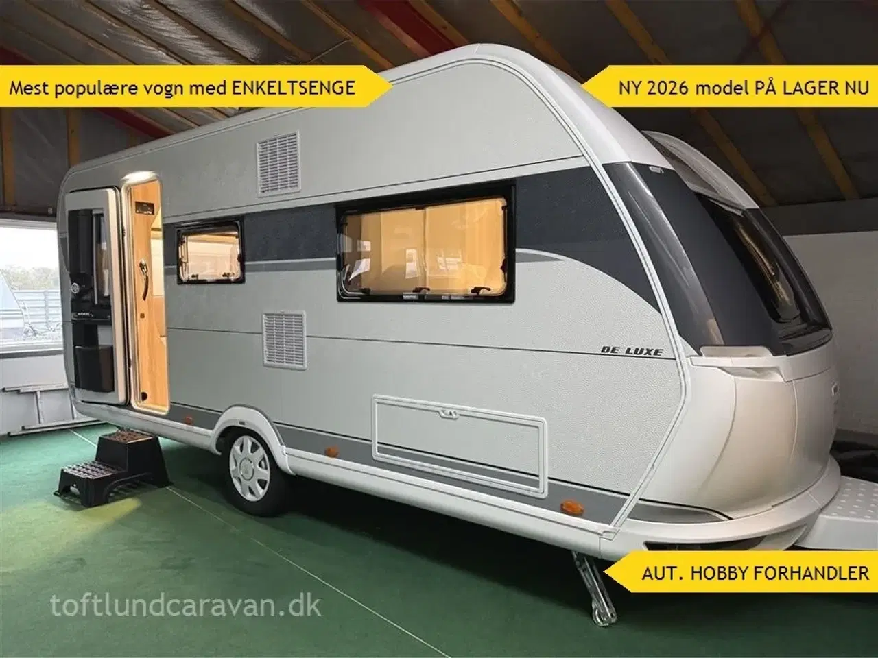 Billede 1 - 2026 - Hobby De Luxe 495 UL   NY 2026. Sønderjyllands aut. HOBBY forhandler. Enkeltsenge m/lameludtræk, NU PÅ LAGER TIL OMGÅENDE LEVERING.