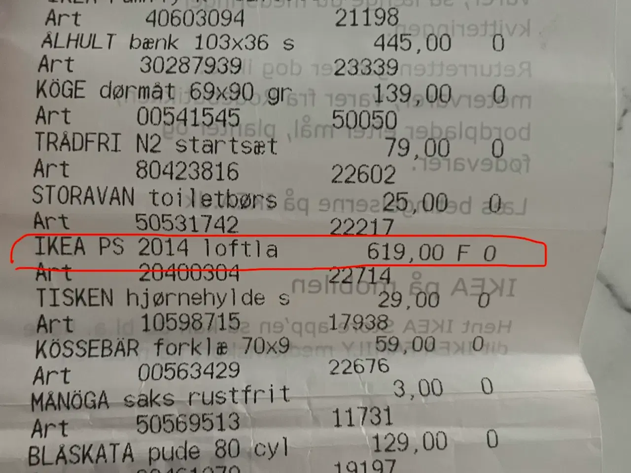 Billede 1 - Loftlampe helt ny