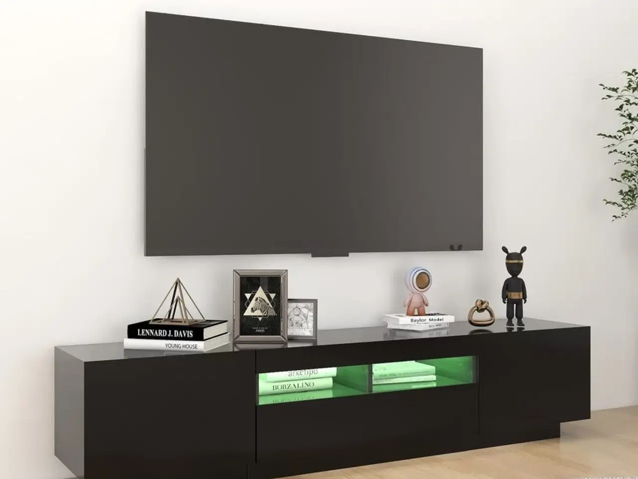 Billede 4 - Tv-skab med LED-lys 180x35x40 cm sort