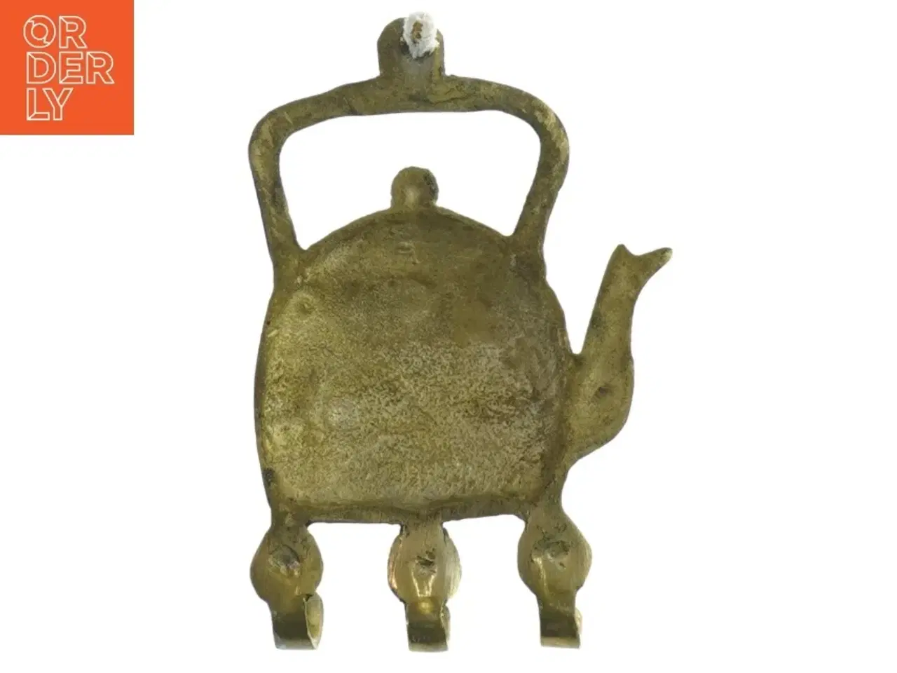 Billede 2 - Messing te-kedel formet knagerække (str. 12x9 cm)