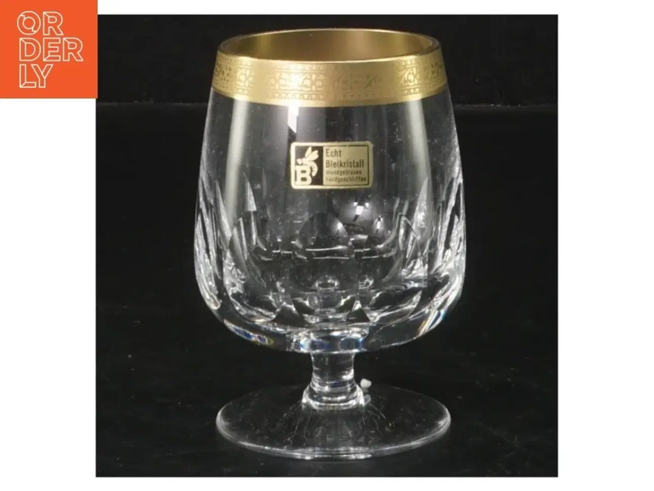 Billede 2 - Krystalglas med guldkant (str. 9 cm. 6 styk)