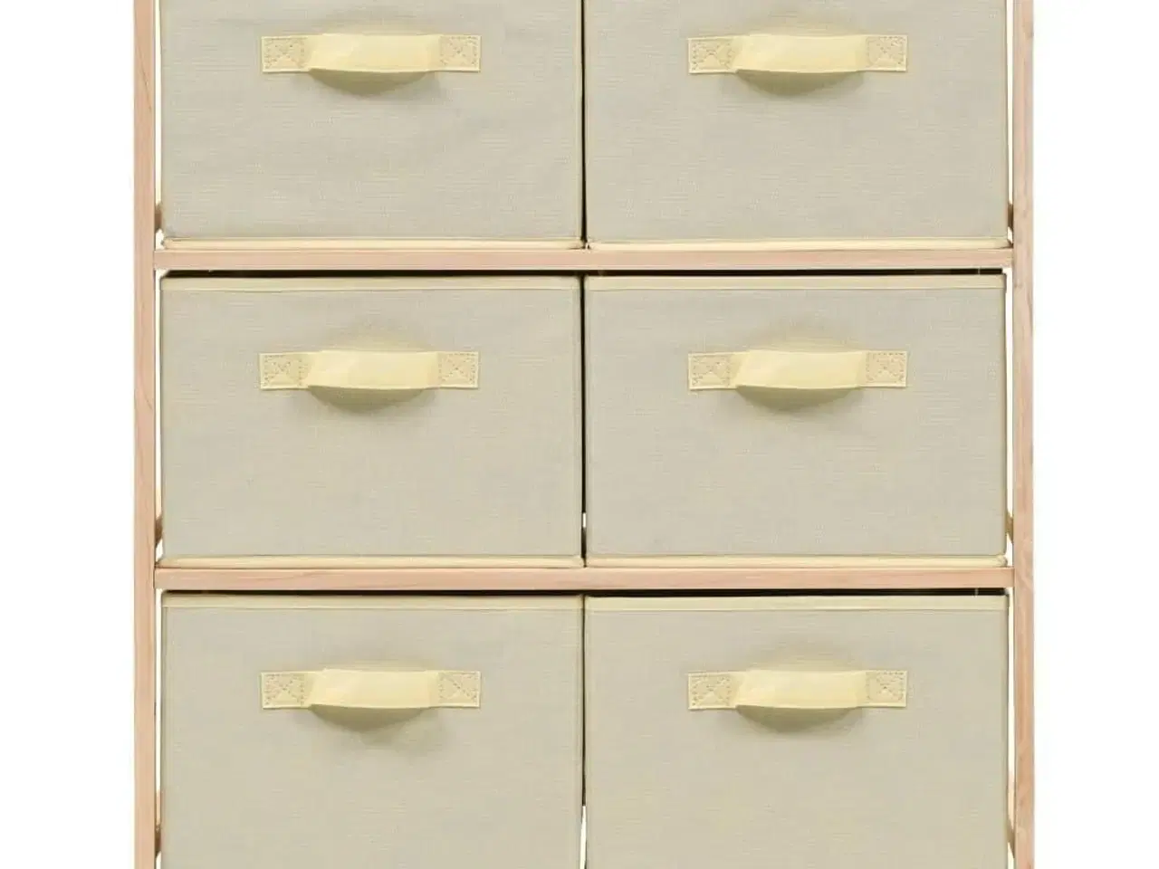 Billede 3 - Opbevaringsstativ med 6 stofkurve cedertræ beige