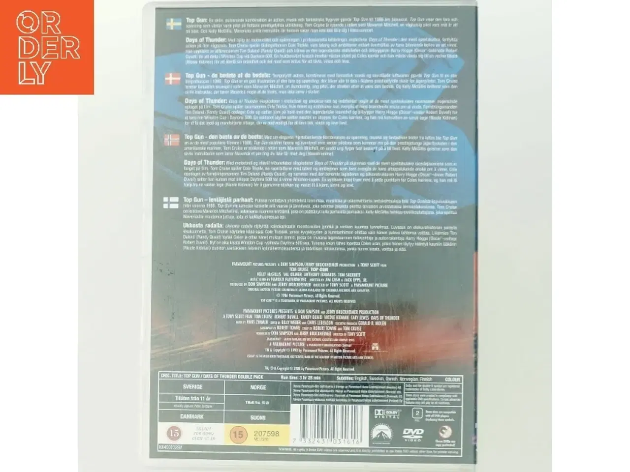 Billede 3 - Top Gun / Days of Thunder med Tom Cruise (DVD)