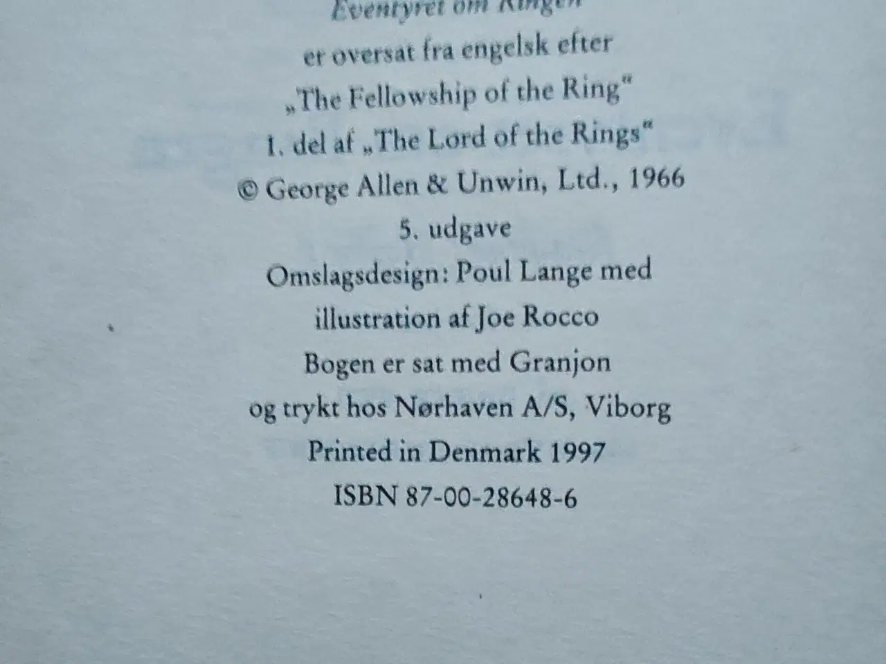 Billede 2 - Eventyret om ringen Ringenes Herre 1 BOG