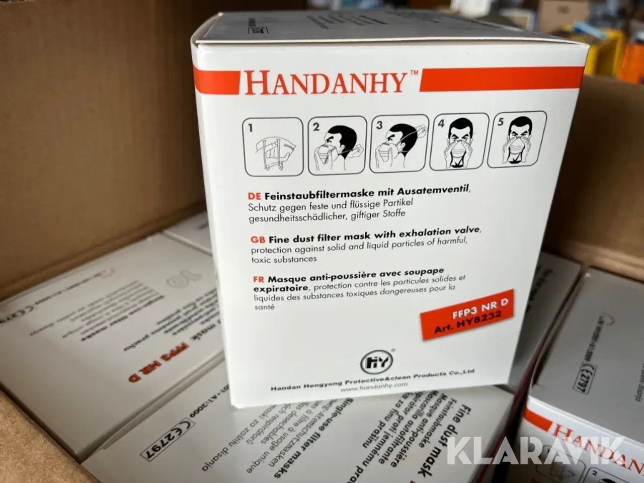 Billede 8 - Støv masker Handanhy FFP3 NR D 1 Palle - 5760 støvmasker