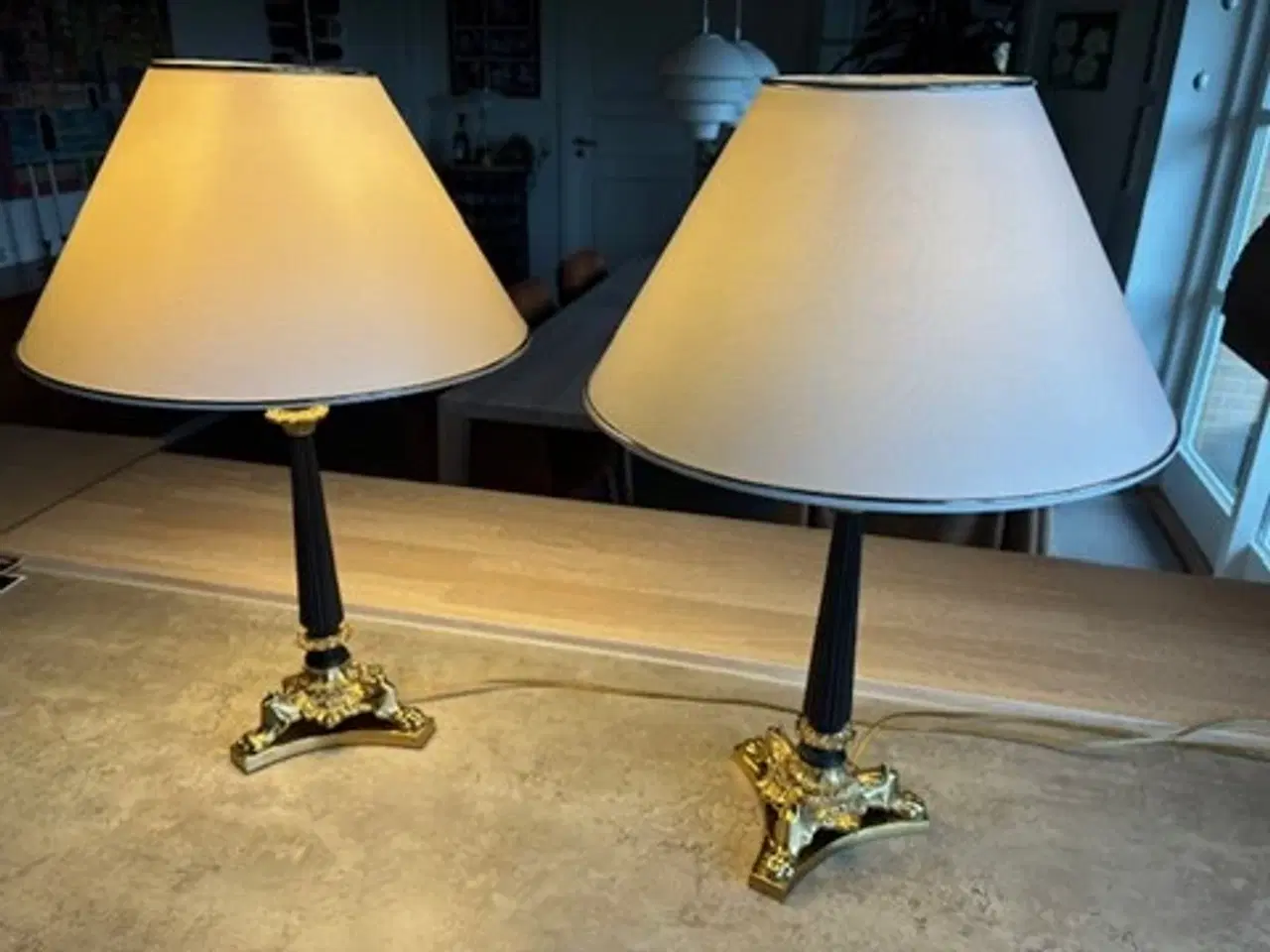 Billede 1 - Vintage Bordlamper på Messing løvefødder