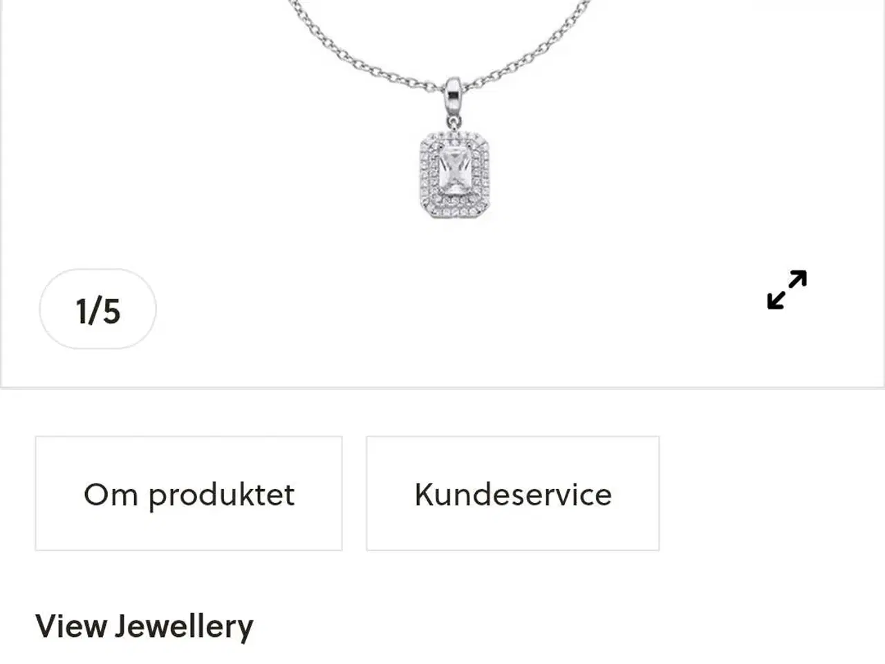 Billede 4 - Ny smuk sølvhalskæde med vedhæng med zirkoner