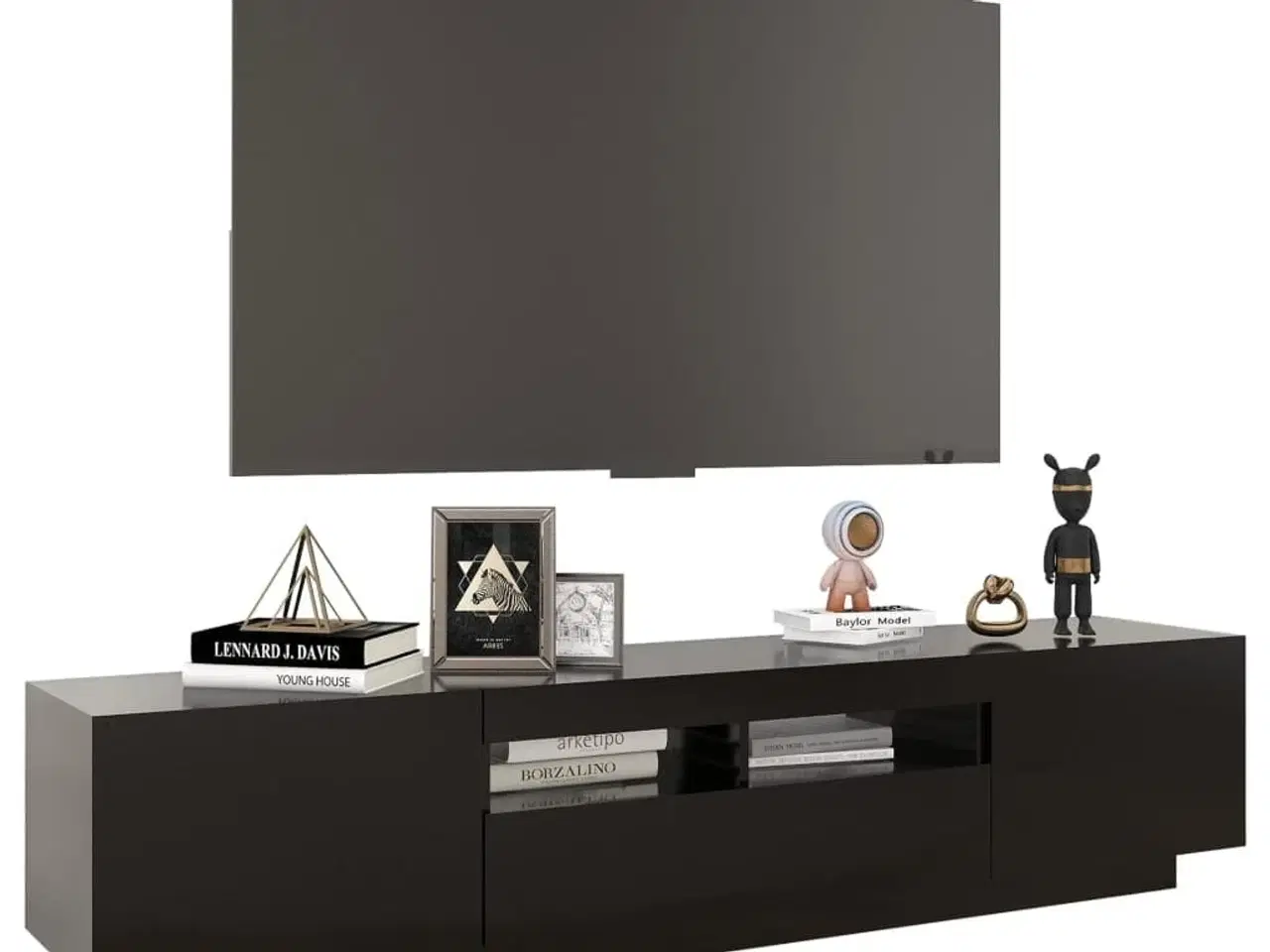Billede 6 - Tv-skab med LED-lys 180x35x40 cm sort