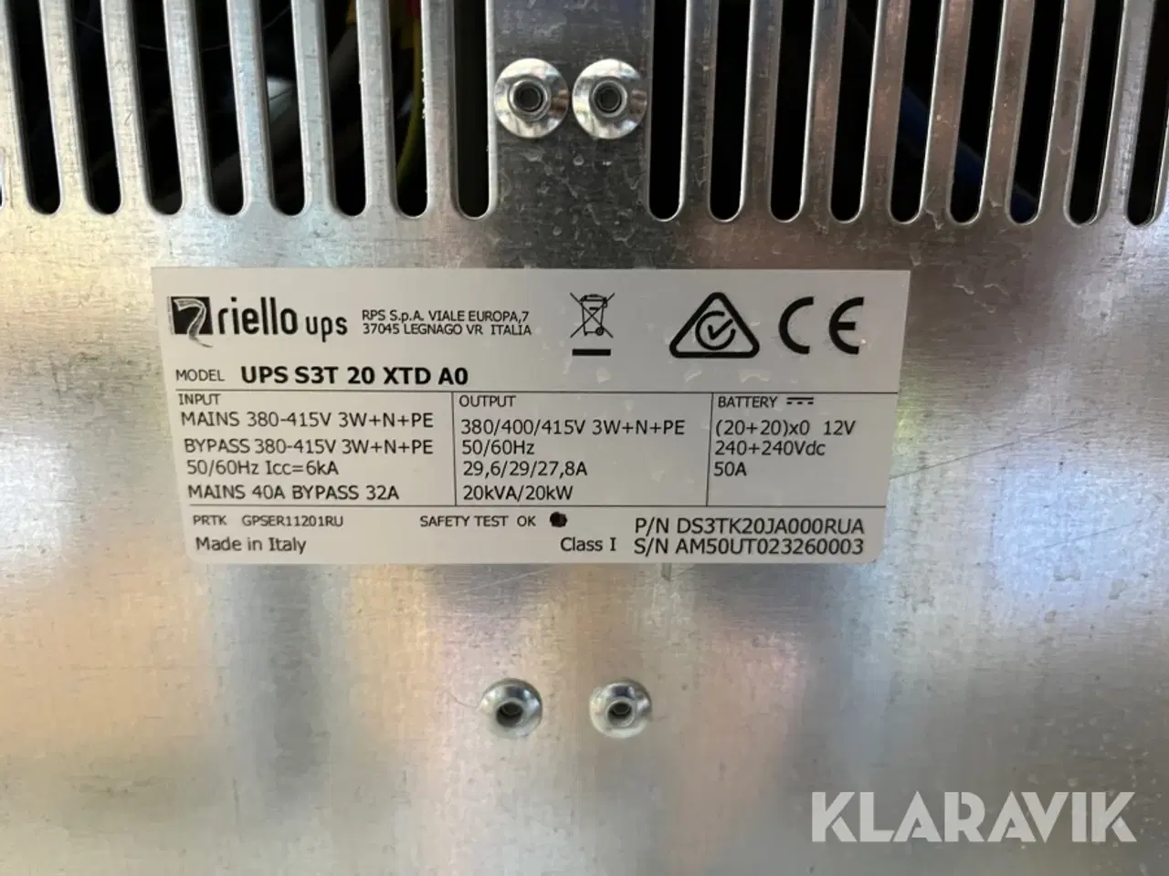 Billede 5 - UPS forsyningsbackup Riello S3T 20 XTD A0