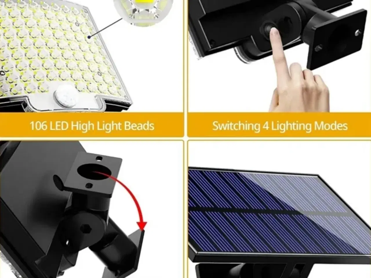 Billede 5 - 2 stk. Solpanel LED-lampe til indkørsler og haver