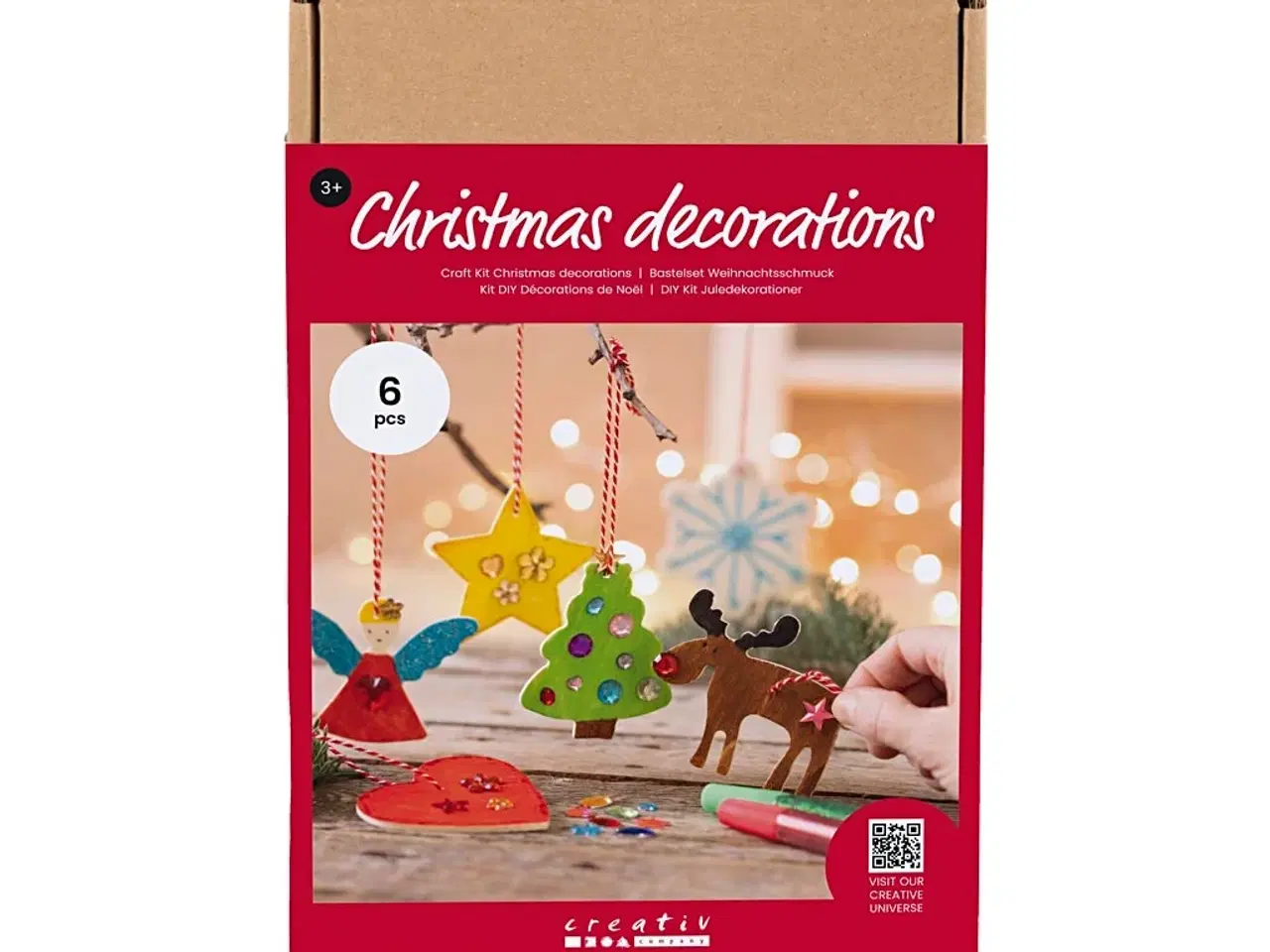 Billede 1 - DIY Julepynt Kit til Børn - Farvelægning og Kreativitet