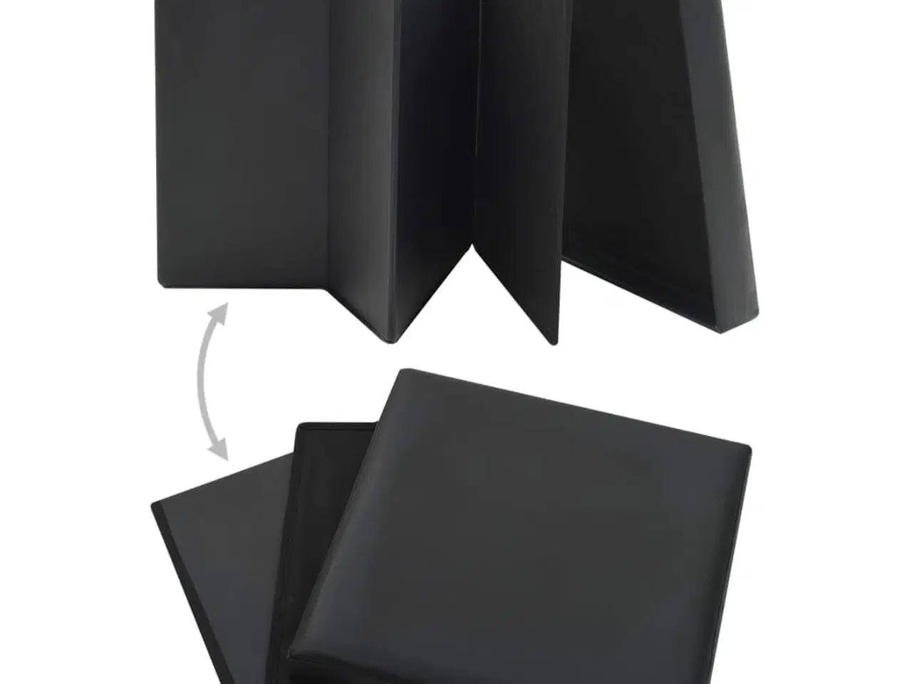 Billede 3 - Foldbar opbevaringsskammel kunstlæder sort