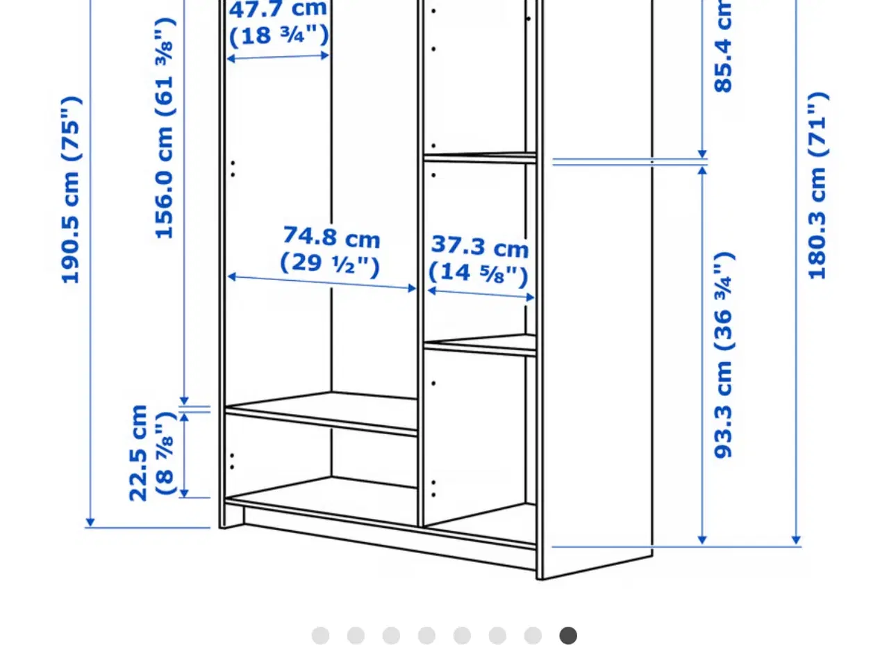 Billede 3 - Brimnes garderobeskab fra IKEA 