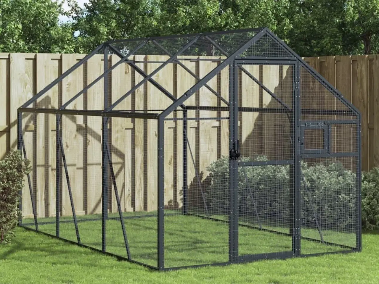 Billede 1 - Voliere 1,79x3x1,85 m aluminium sølvfarvet