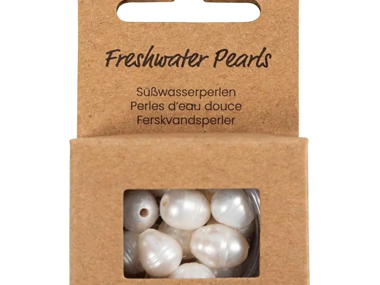 Billede 1 - Ferskvandsperler, Gennemboret på langs, diam. 9-11 mm, hulstr. 2 mm, perlemor, 13stk./ 1 pk.