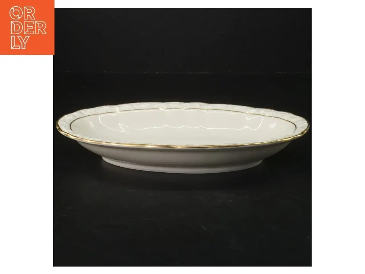 Billede 1 - Porcelænsfad med guldkant fra Edelweiß (str. 25x16 cm)