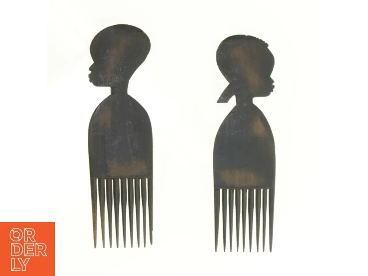 Billede 2 - Kamme med udskårne afrikanske motiver (str. 24 x 7 cm)
