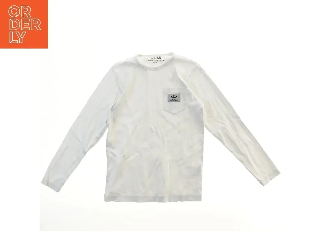 Billede 1 - Langærmet hvid bluse med brystlomme fra Mono (str. 152)