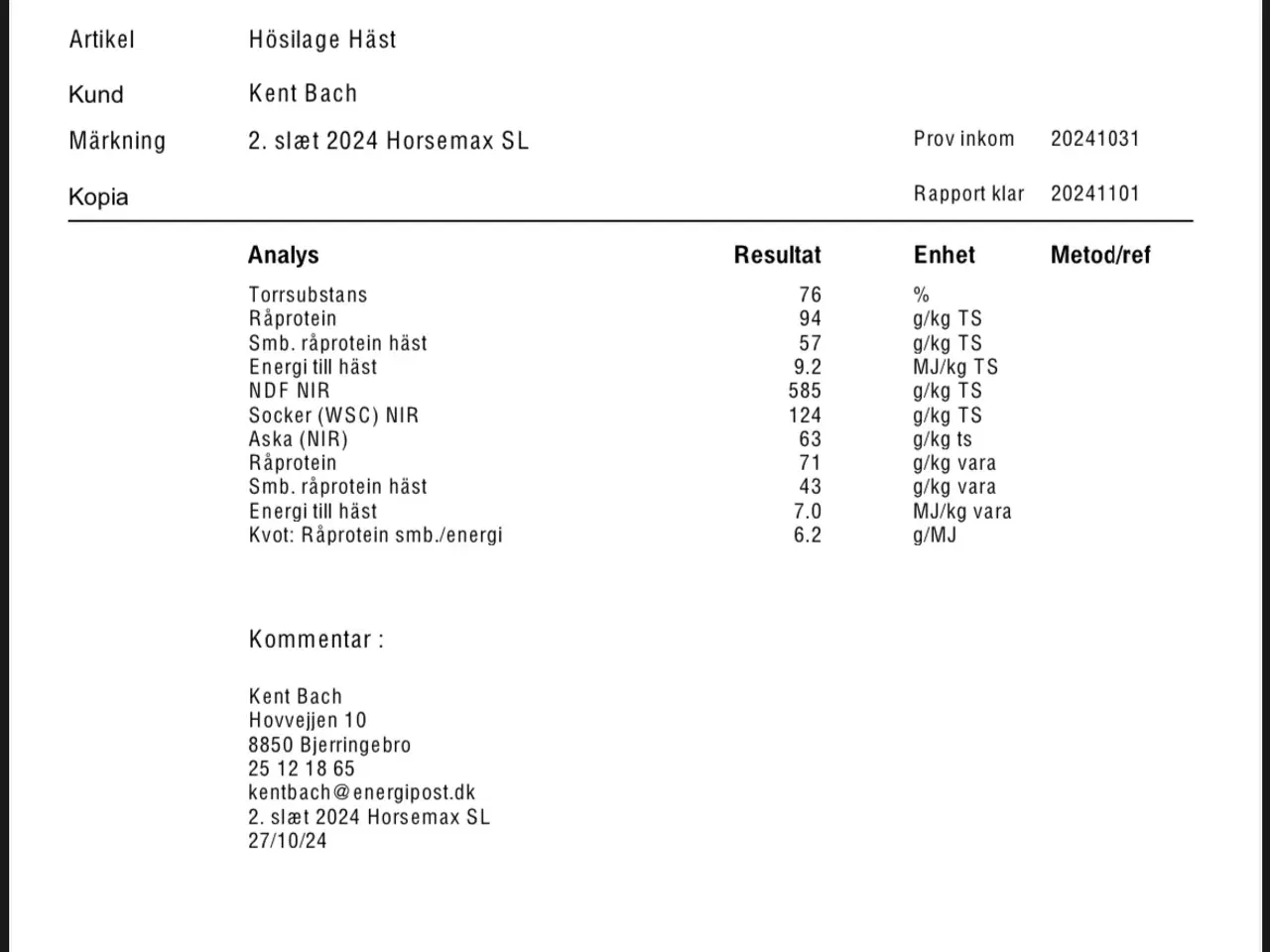 Billede 6 - 2.slæt Wrap horsemax SL med analyse.