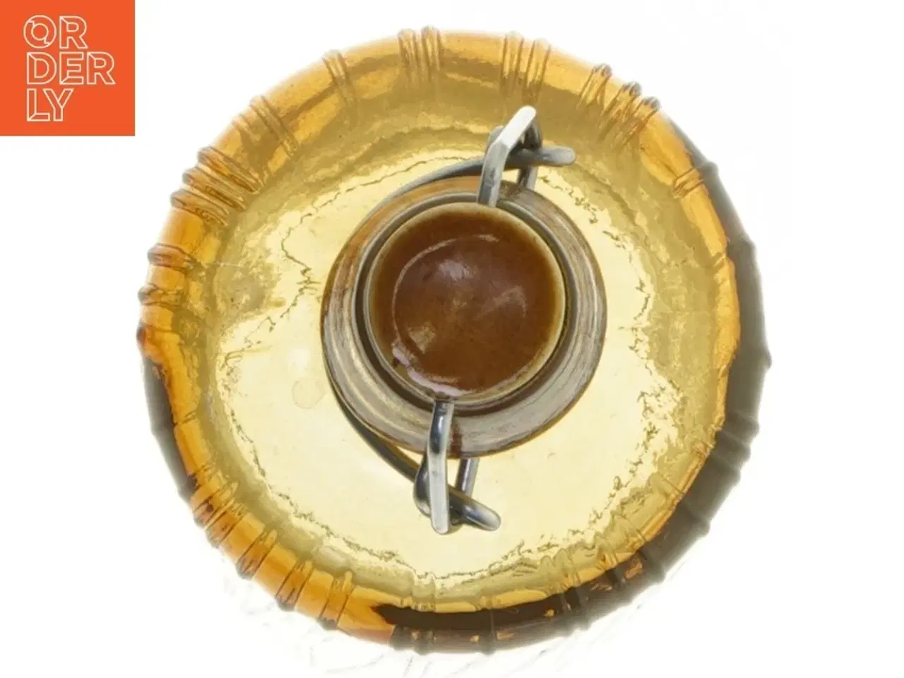 Billede 4 - Amber glasflaske med patentlåg (str. 33 cm)