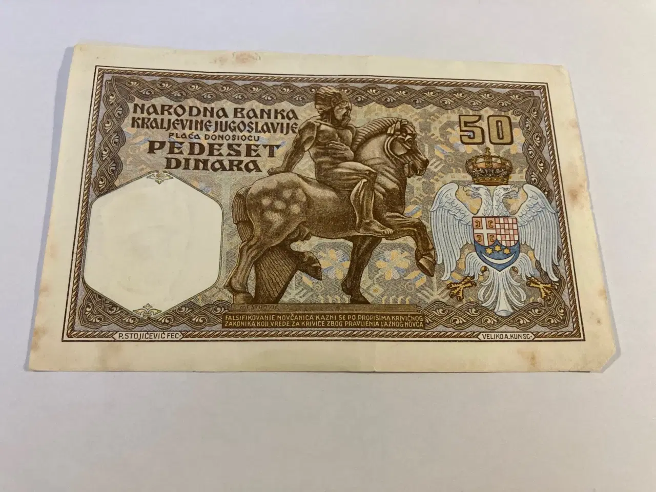 Billede 1 - 50 Dinara Yugoslavia 1931