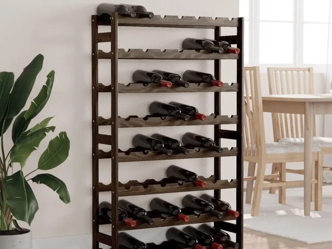 Billede 1 - Vinreol til 56 flasker massivt fyrretræ sort