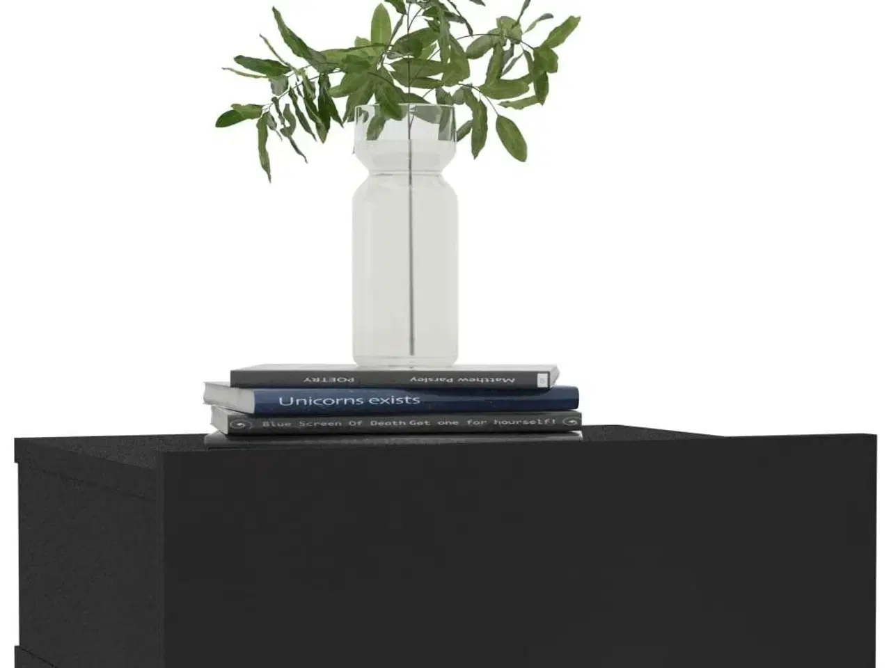 Billede 3 - Svævende natborde 2 stk. 40 x 30 x 15 cm konstrueret træ sort