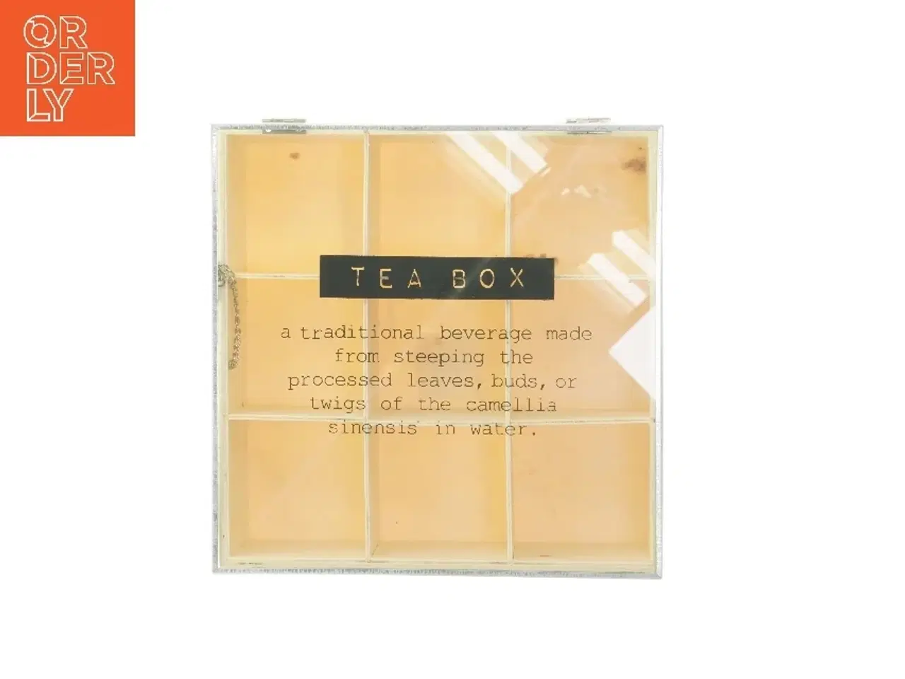 Billede 2 - Teæske med låg og rum fra Mørkegaard (str. 8x25x25 cm)