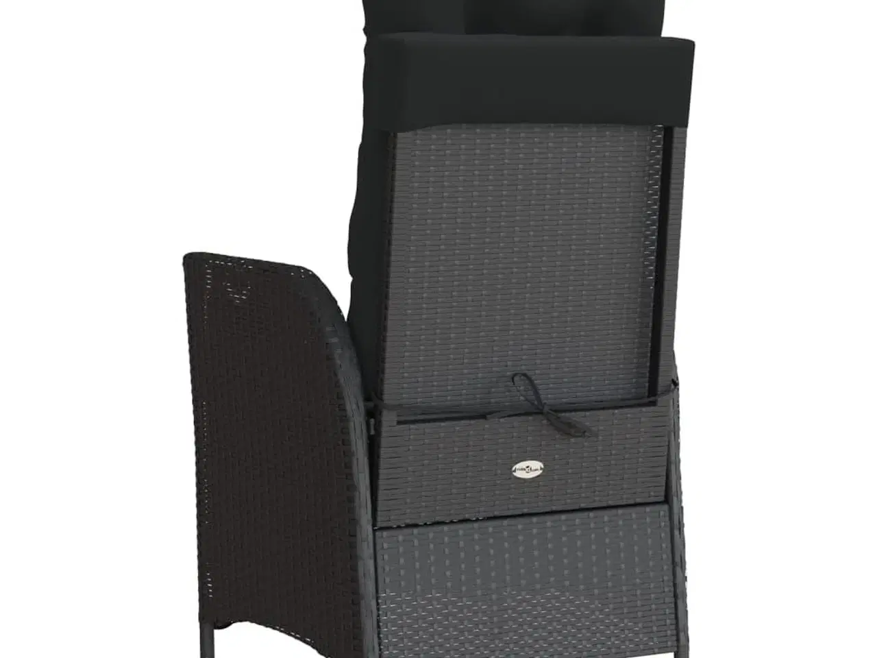 Billede 6 - Havestol med justerbart ryglæn og fodstøtte polyrattan sort