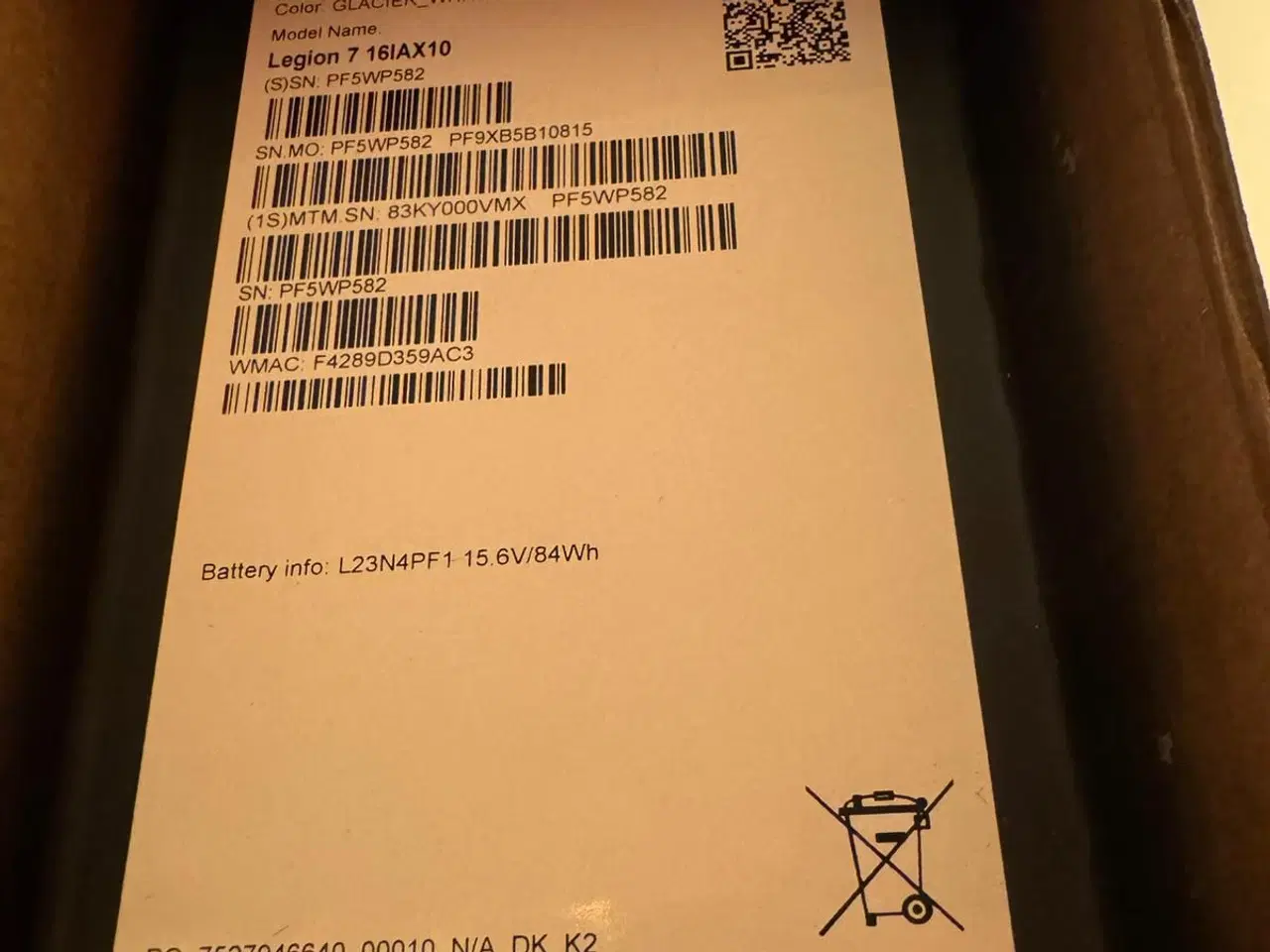 Billede 3 - Lenovo Legion 7 - RTX 5070 - Core Ultra 9 - 32GB -