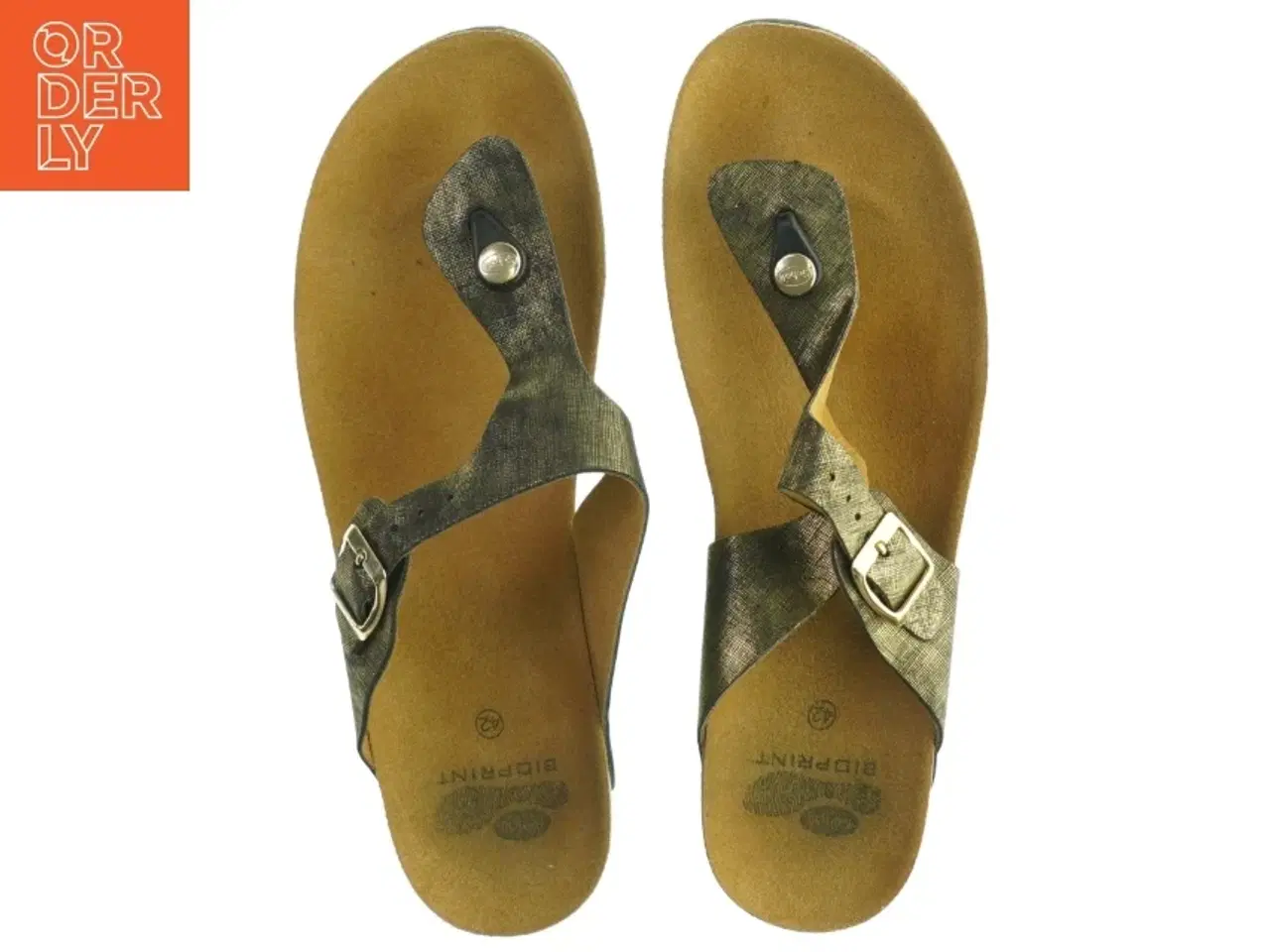 Billede 3 - Sorte/ guld  sandaler fra Bioprint (str. 42)