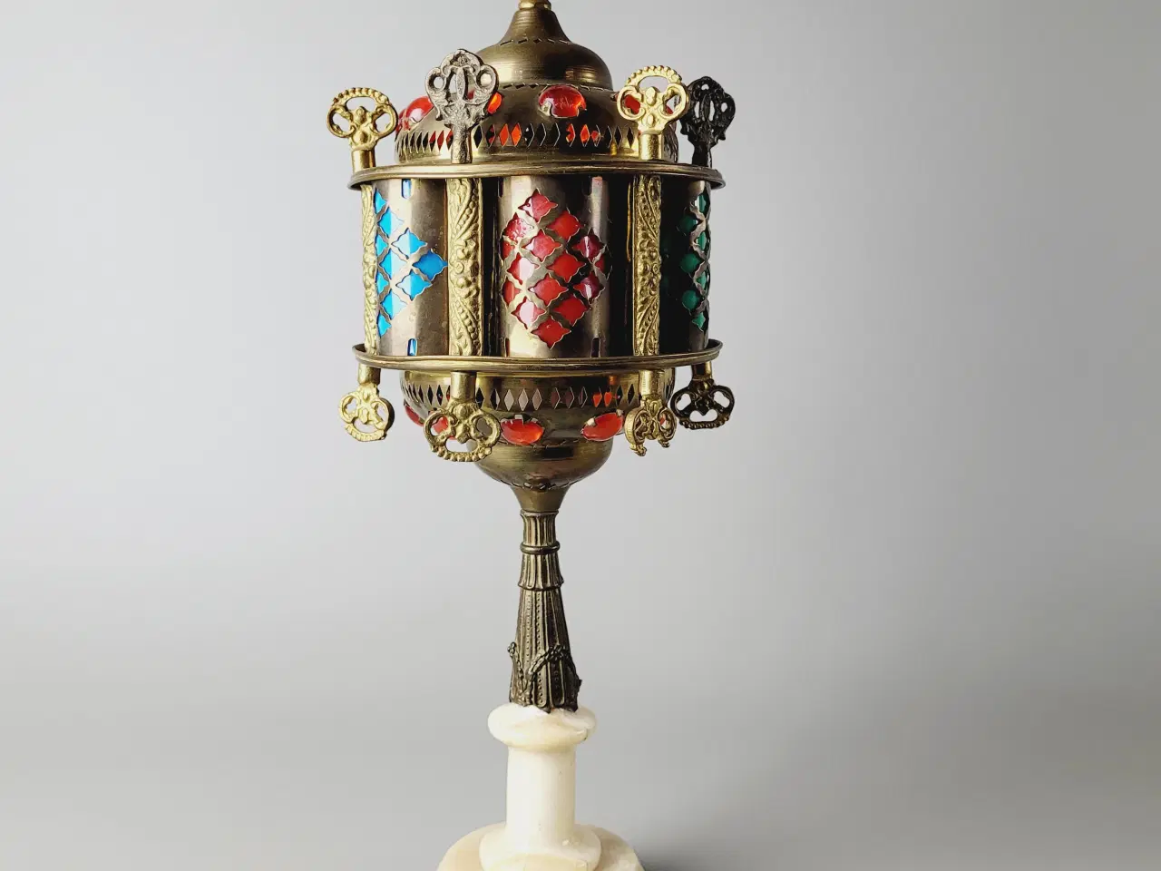 Billede 6 - ⭐️· Vintage Bordlampe i Messing med Onyxfod