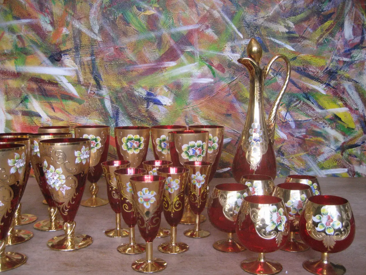 Billede 2 - Bômiske håndcolorerede glas