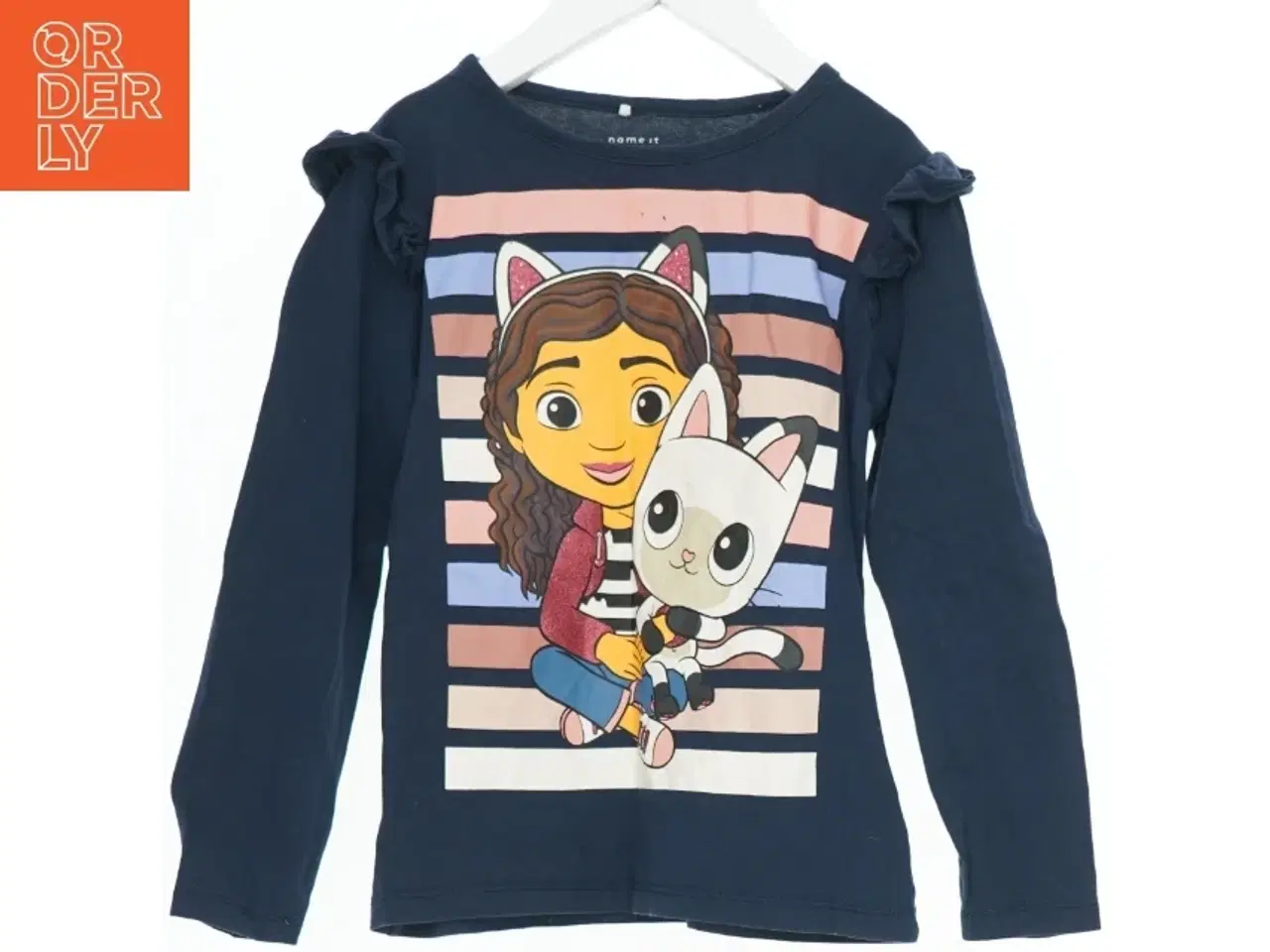 Billede 1 - Langærmet bluse med tegneserieprint fra Name It (str. 116)