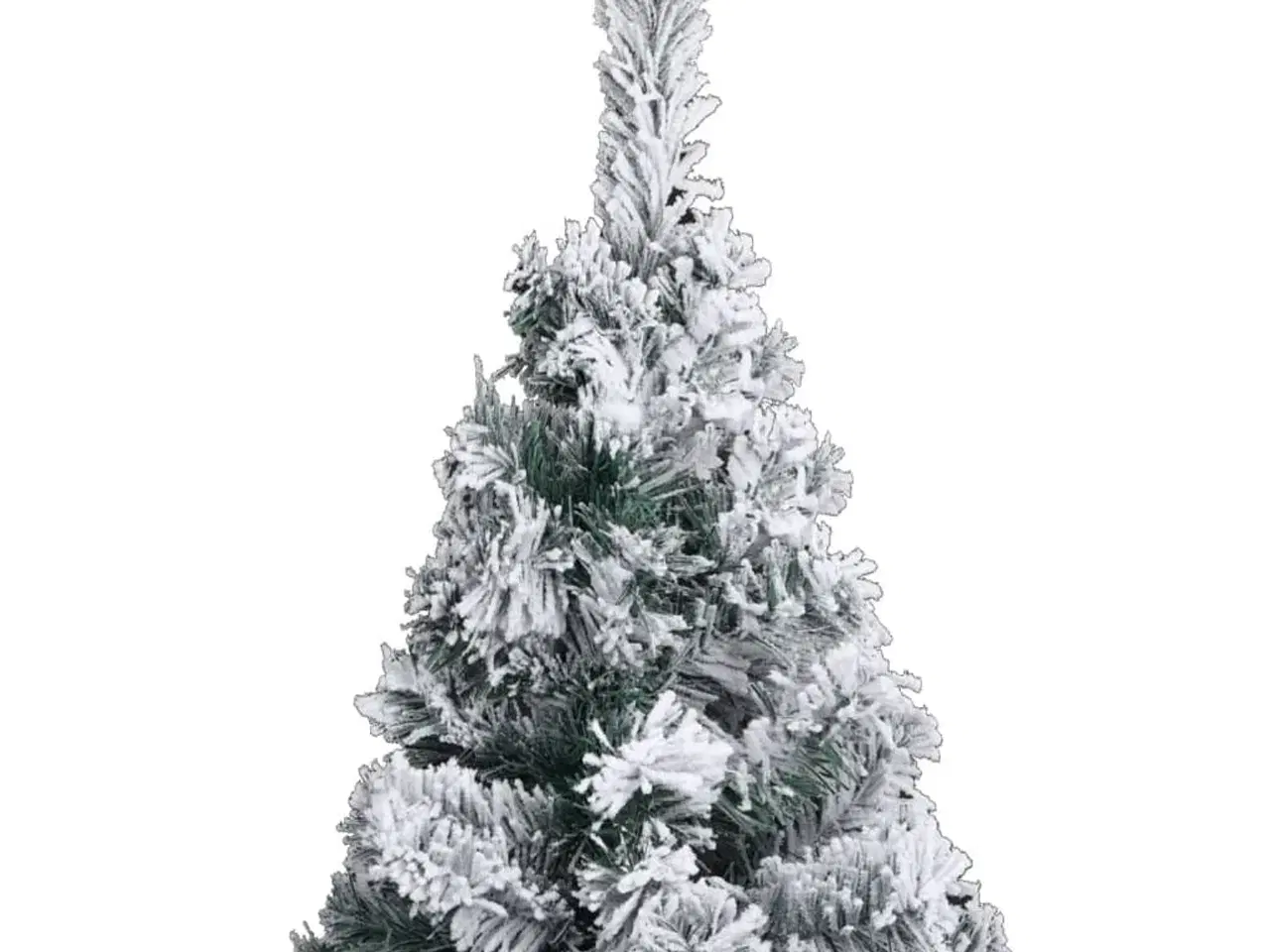Billede 3 - Smalt kunstigt juletræ med sne 150 cm PVC grøn