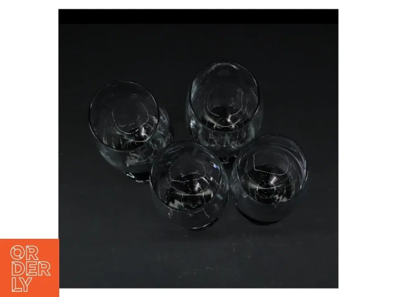 Billede 2 - 4 ølglas med sort stilk (str. Ø. 6,5 cm. længde, 21 cm. 4 styk)