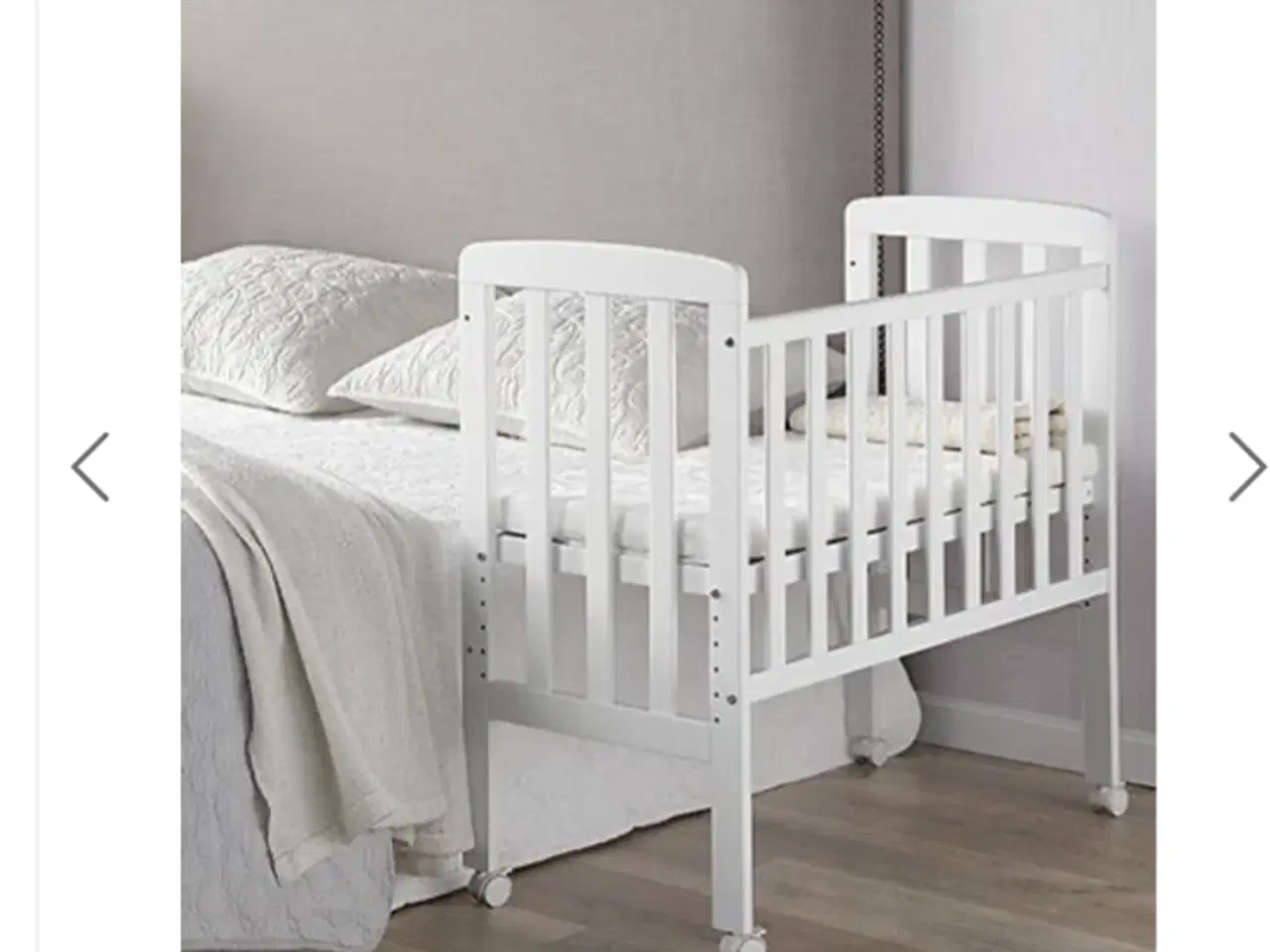 Billede 2 - Baby seng, gør det nemt at løfte baby over i egen 