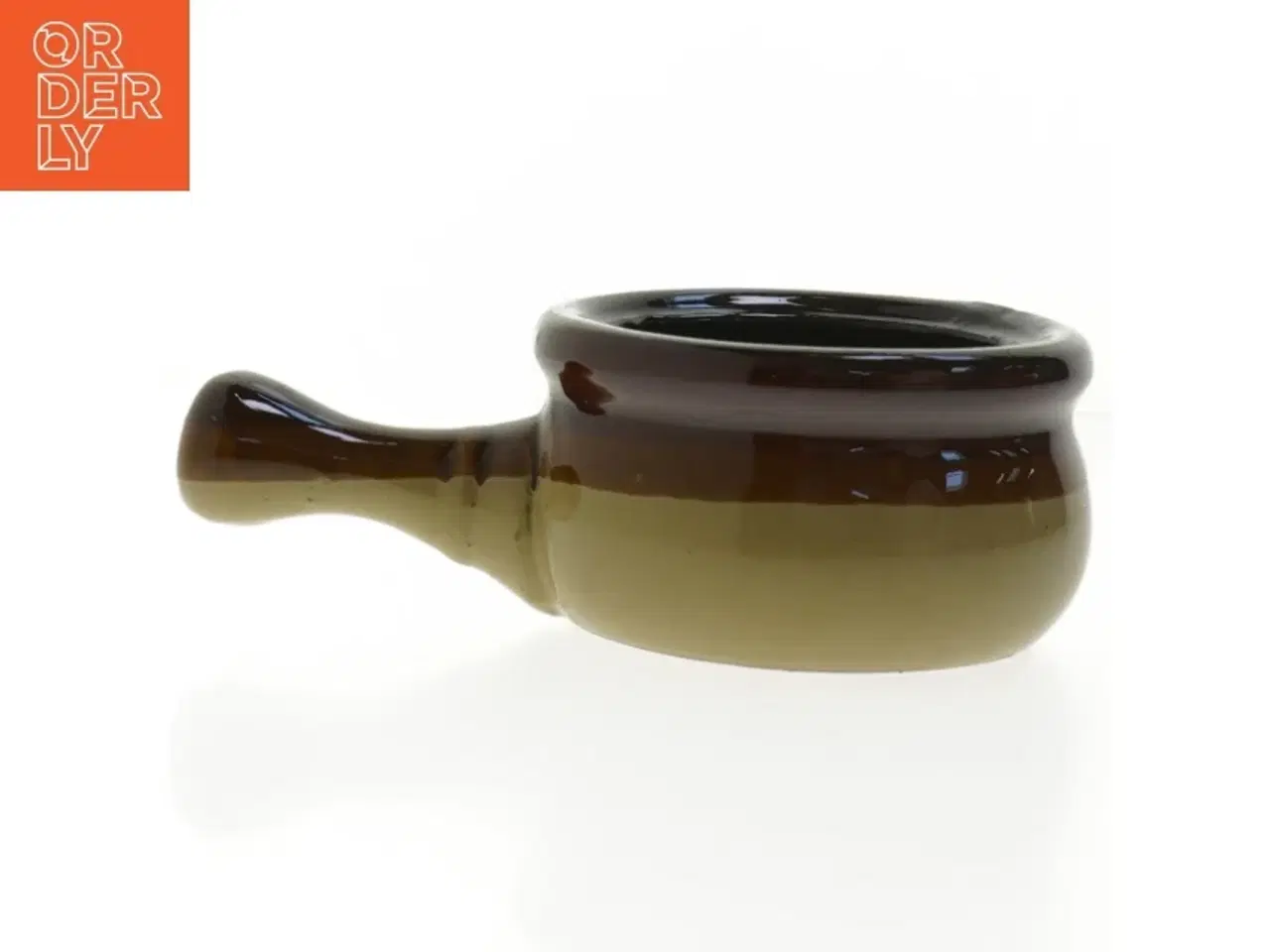 Billede 3 - Keramisk lågkrukke med håndtag (str. Ø 12 cm)