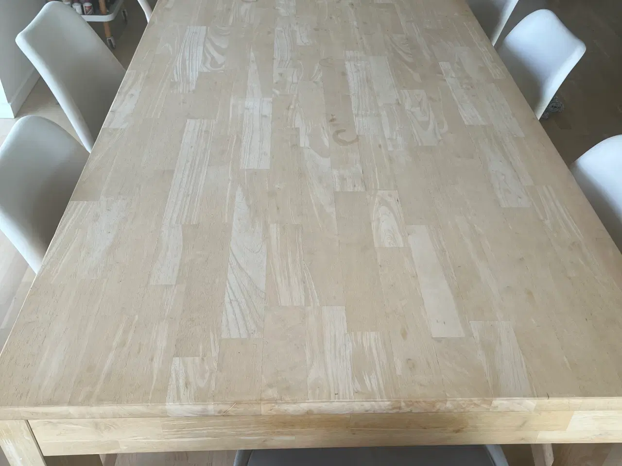 Billede 5 - Spisebord 240x95 cm i lyst gummitræ