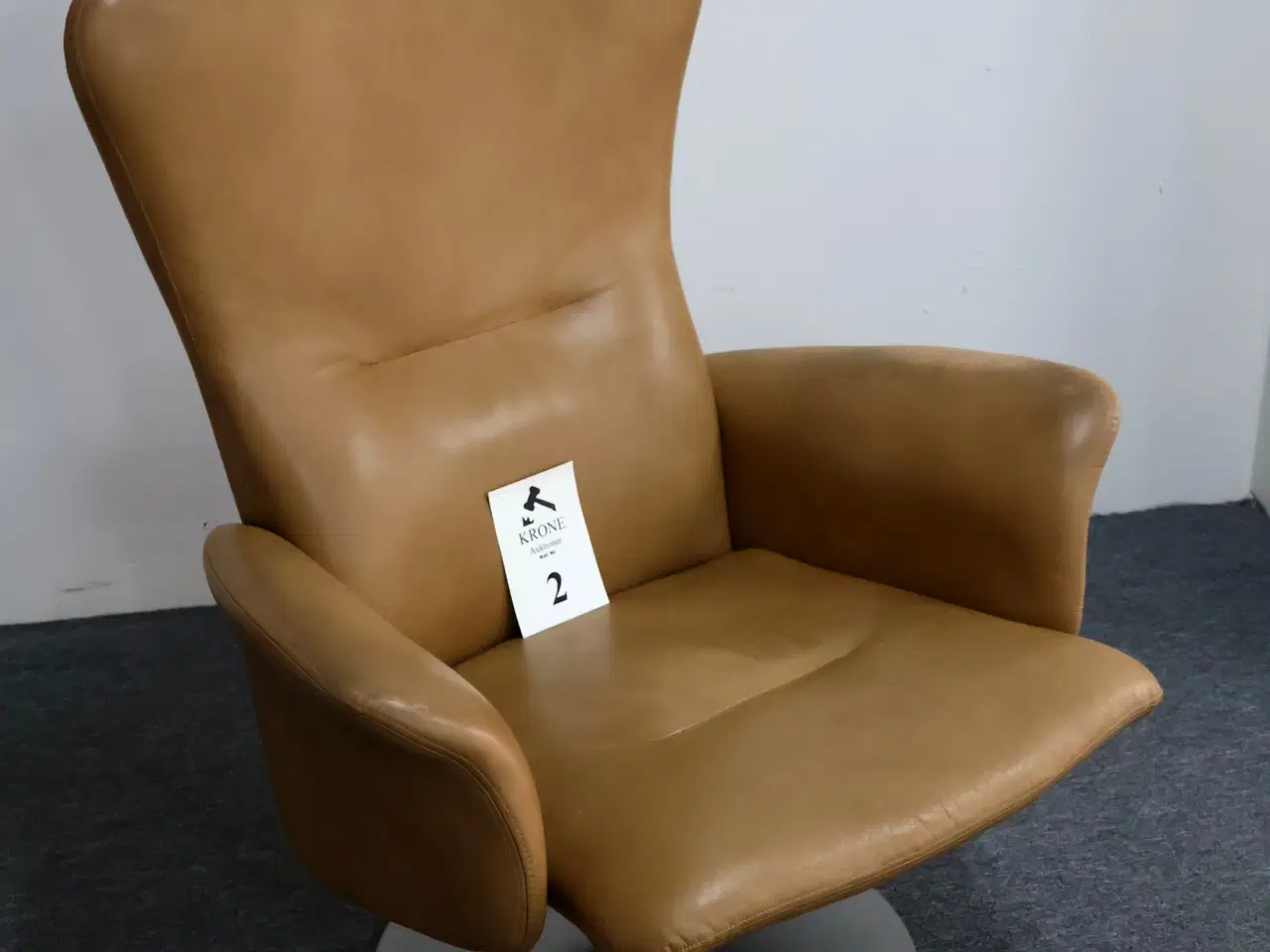 Billede 7 -  2 Stk Hjort Knudsen lænestole i lys Cognac/beige 