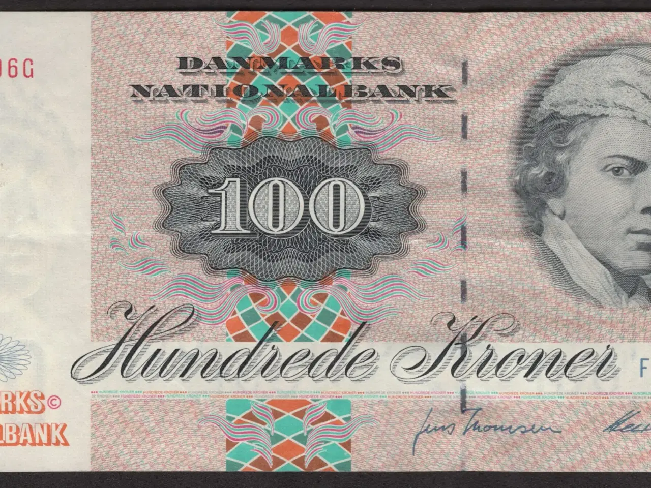 Billede 1 - Danmark 100 Kroner F8 1997