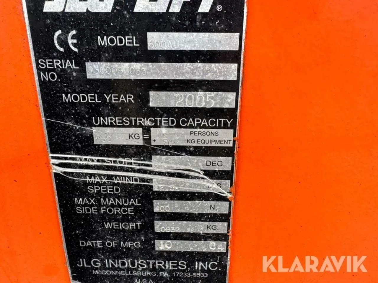 Billede 5 - Knækarm bomlift JLG 600AJ