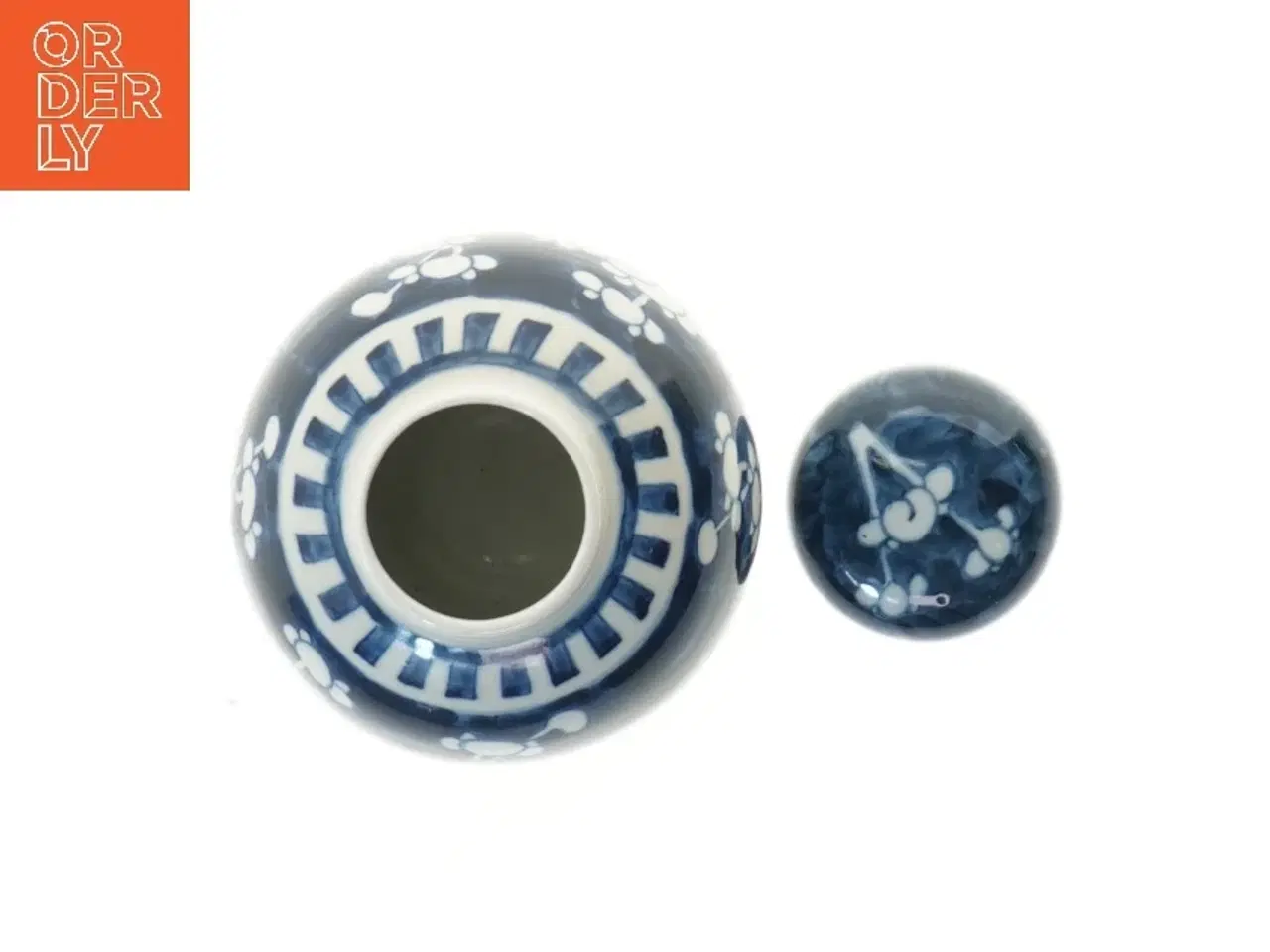 Billede 3 - Gammel kinesisk ingefærkrukke med låg (højde 11,5 cm)